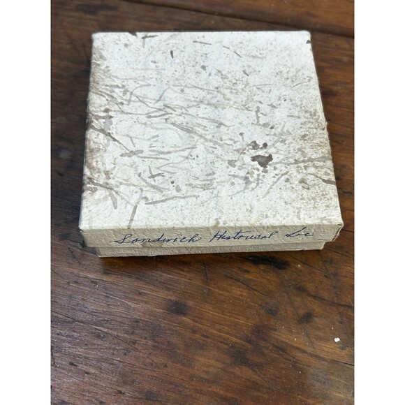 Vintage Pairpoint Glass Cup Plate Green Sandwich Skaters W/Original Box & Notes - Picture 8 of 8